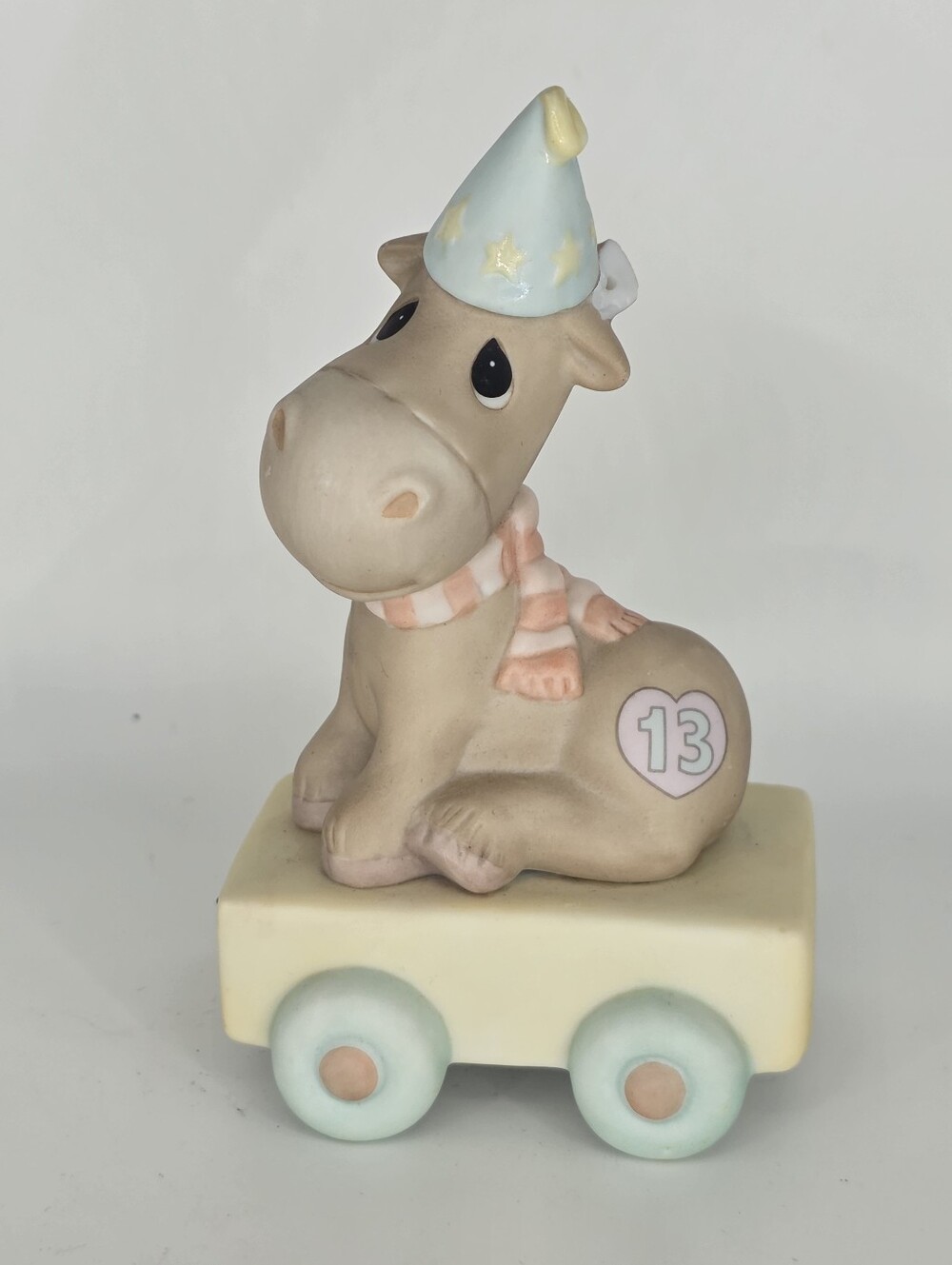 Precious Moments Birthday Express 13 Moose Wagon Figurine #488038 AS IS
